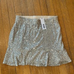BB Dakota Steve Madden silver sequin skirt
